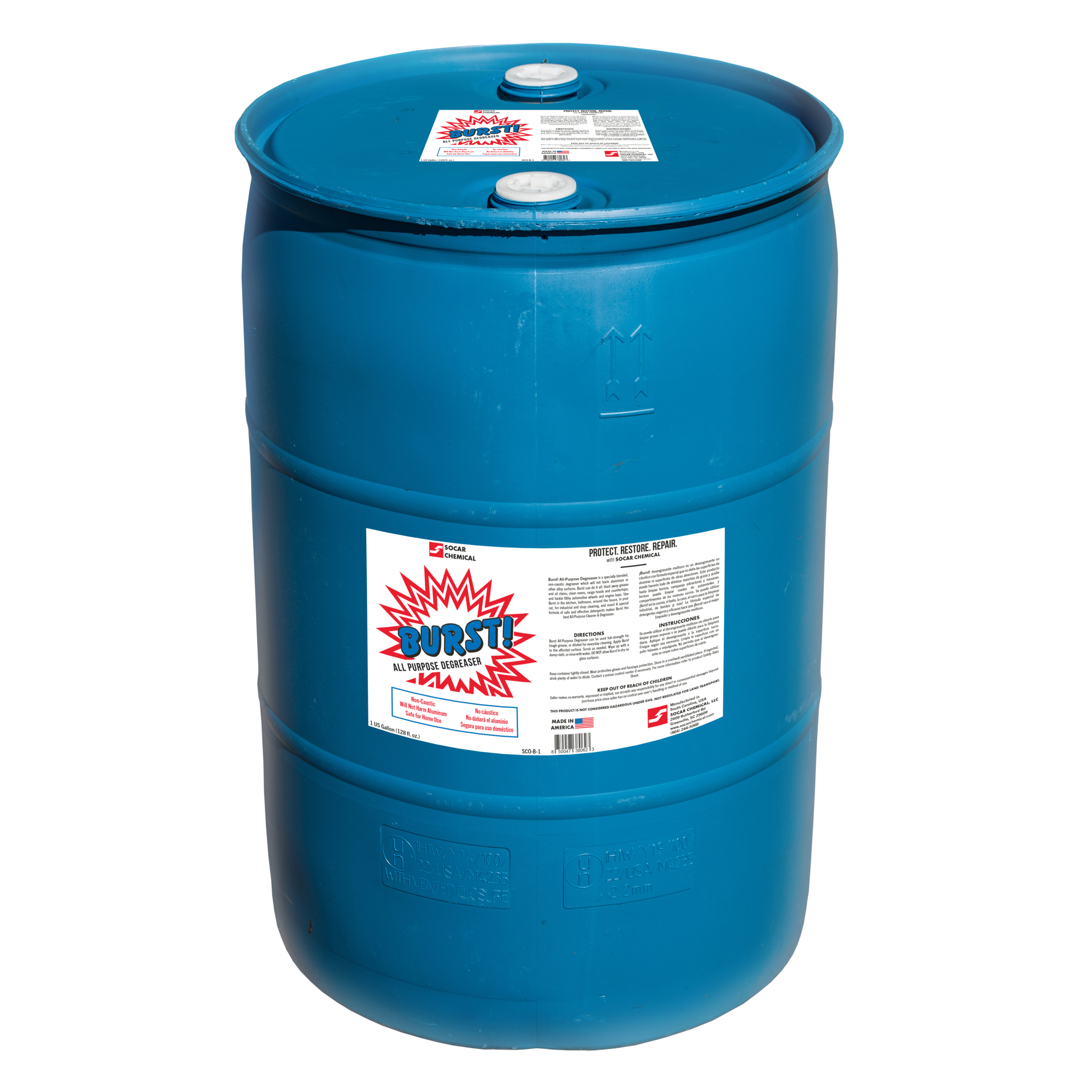 SOCAR Burst All-Purpose Degreaser - Safe on Aluminum, 55 Gallons, Model# SCO-B-55
